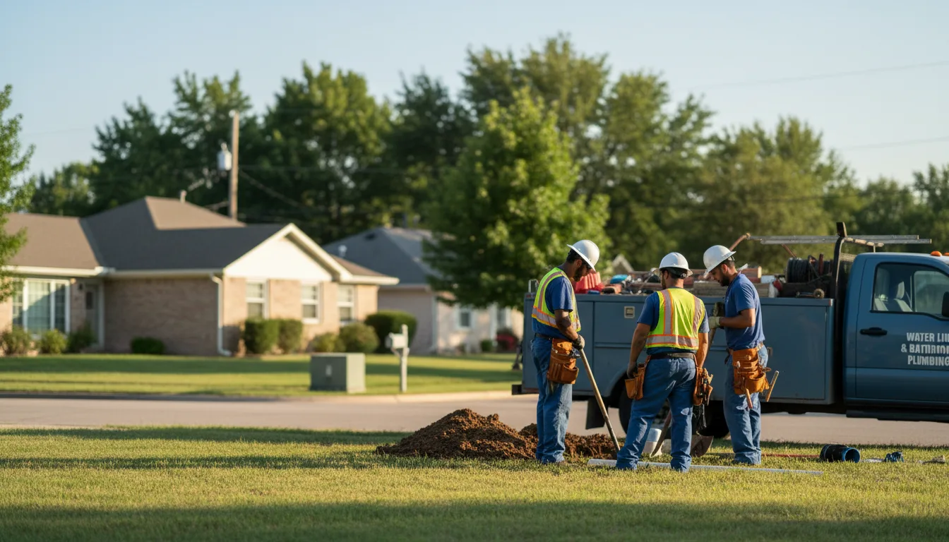 Residential water line and bathroom plumbing service in Franklin, MO